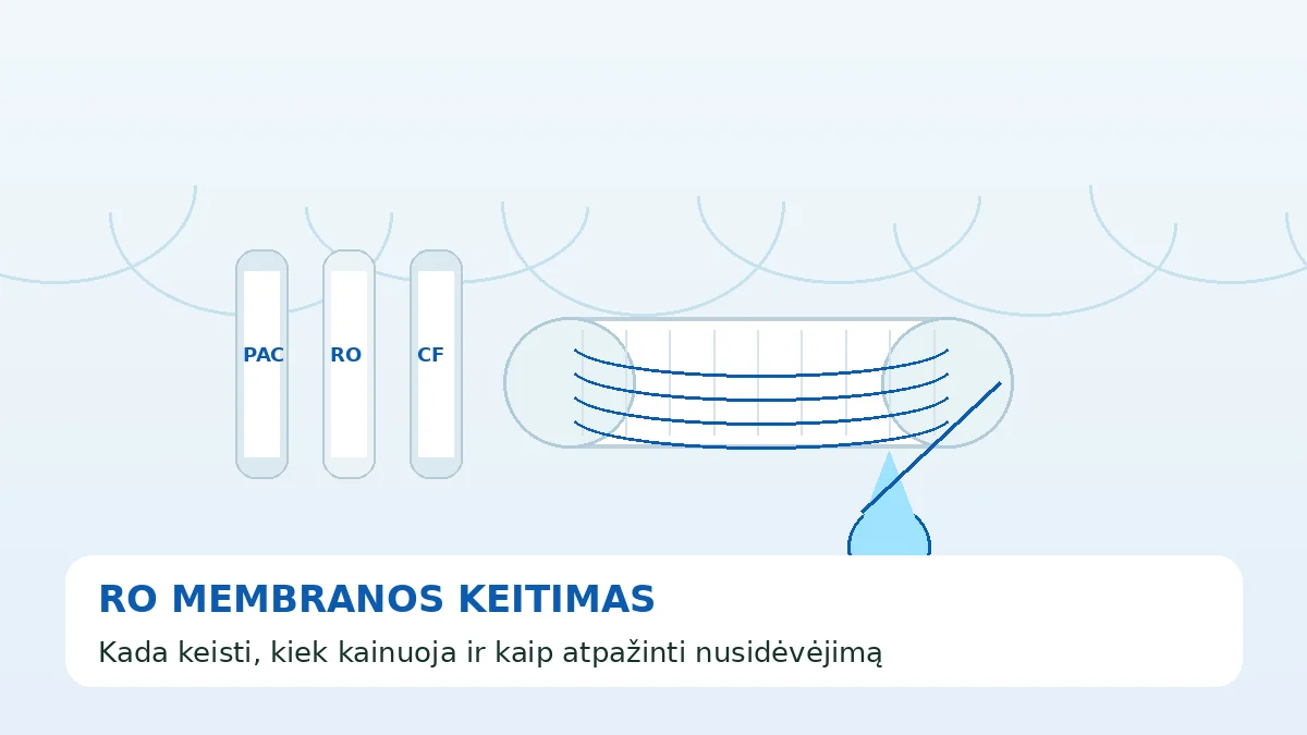 RO membranos keitimas ir osmoso filtro priežiūra