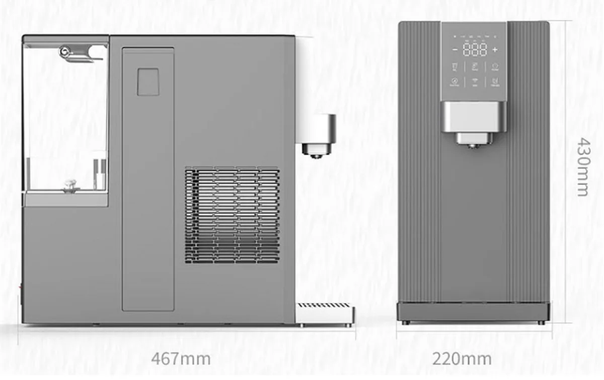 Aer Et Aqua W61 matmenys: 467 mm aukštis, 220 mm plotis ir 430 mm gylis